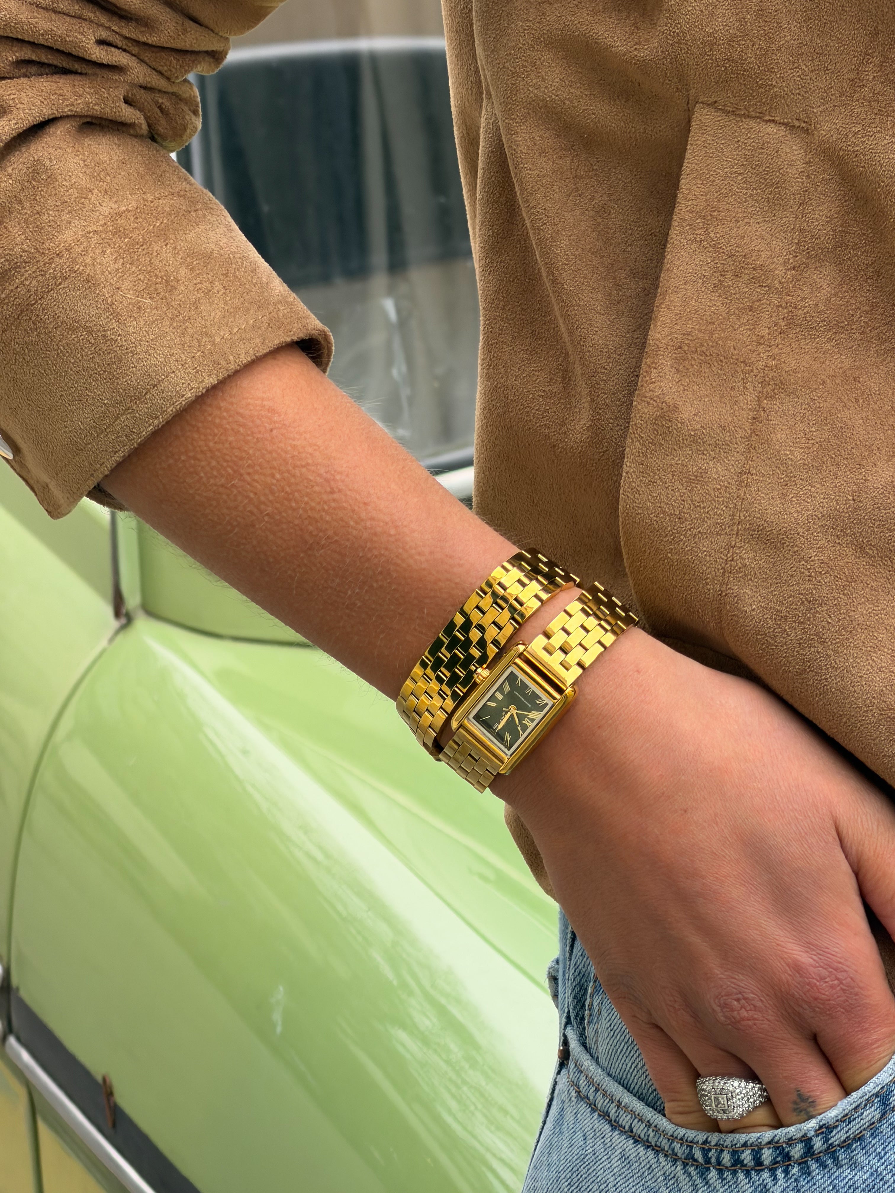 Montre double-tour Arielle | Dorée - Kaki