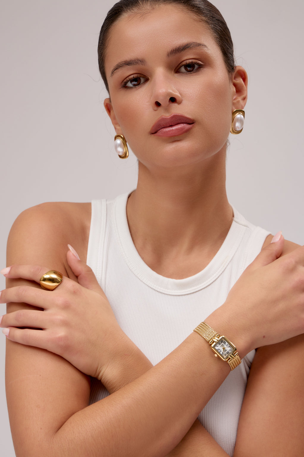 Montre Charly | Dorée - Blanc