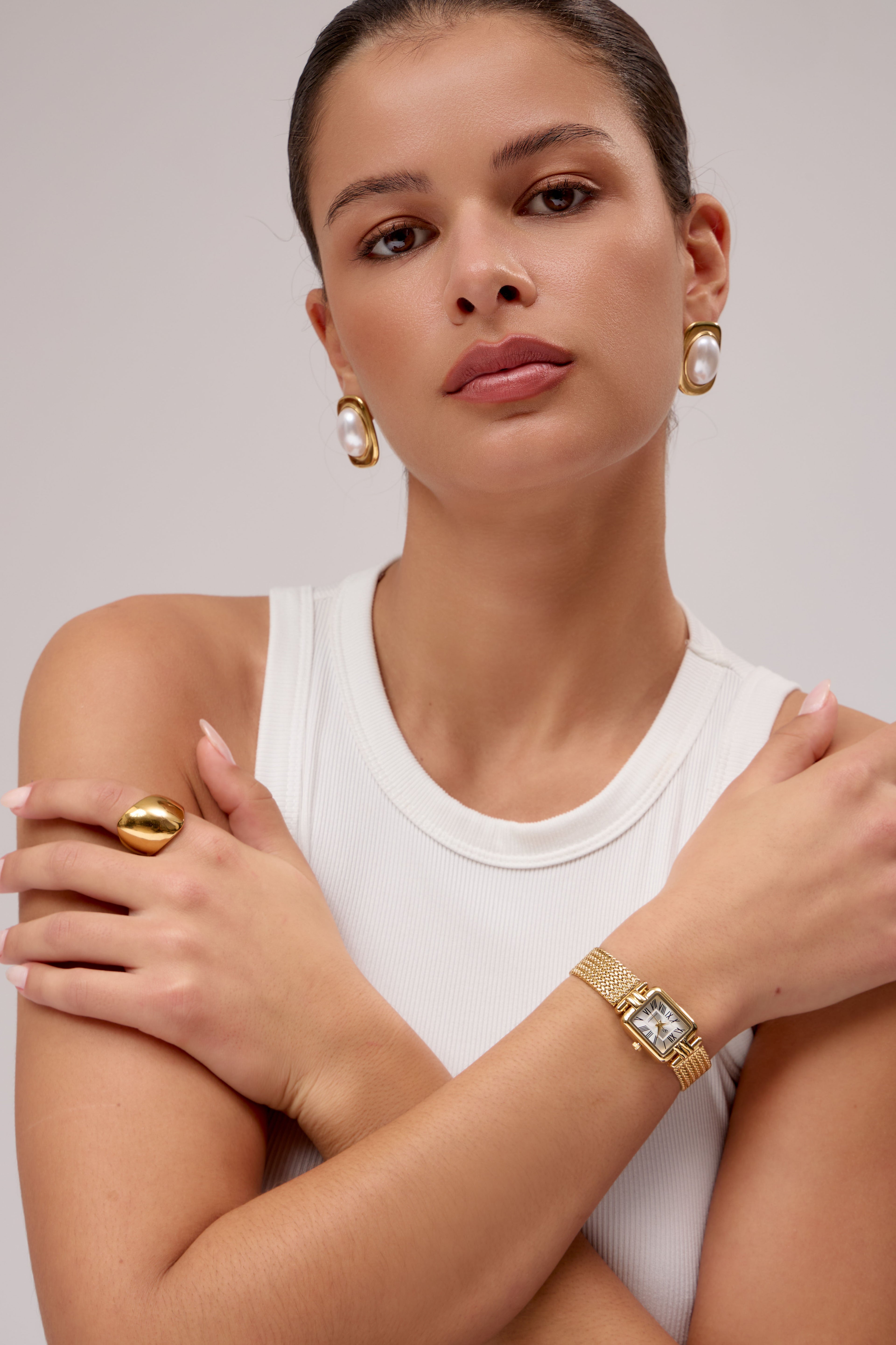 Montre Charly | Dorée - Blanc