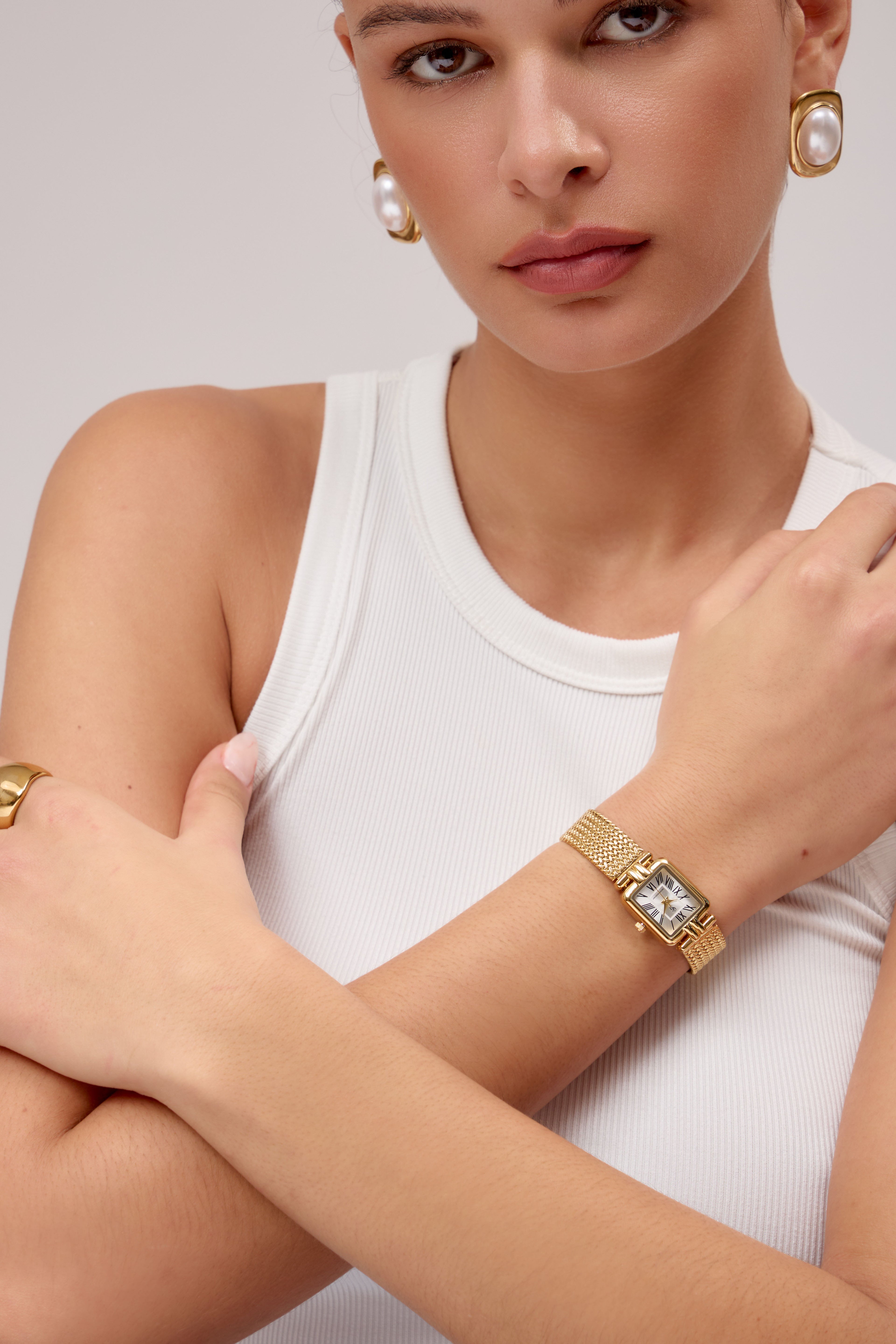 Montre Charly | Dorée - Blanc