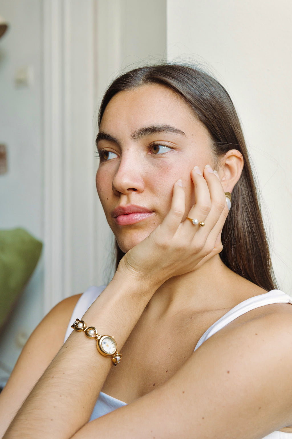 Montre Solange | Dorée - Blanc - GG Luxe Watch