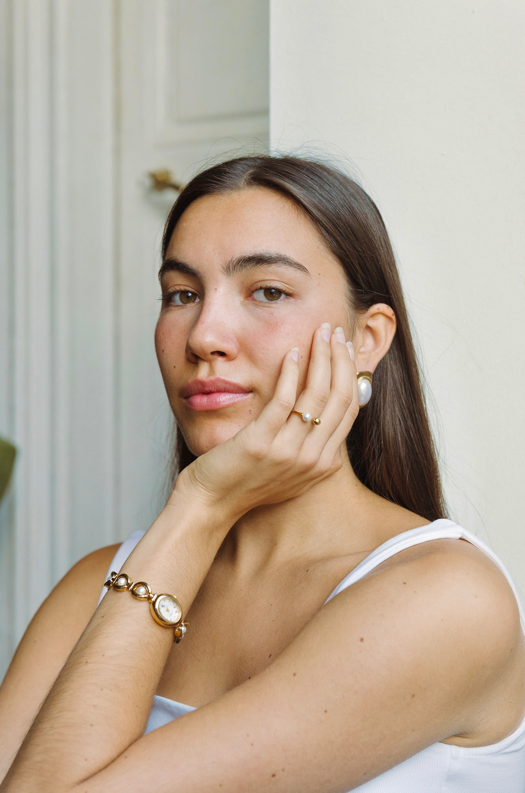 Montre Solange | Dorée - Blanc - GG Luxe Watch