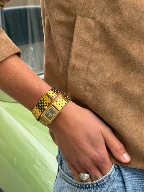 Montre double-tour Arielle | Dorée - Kaki