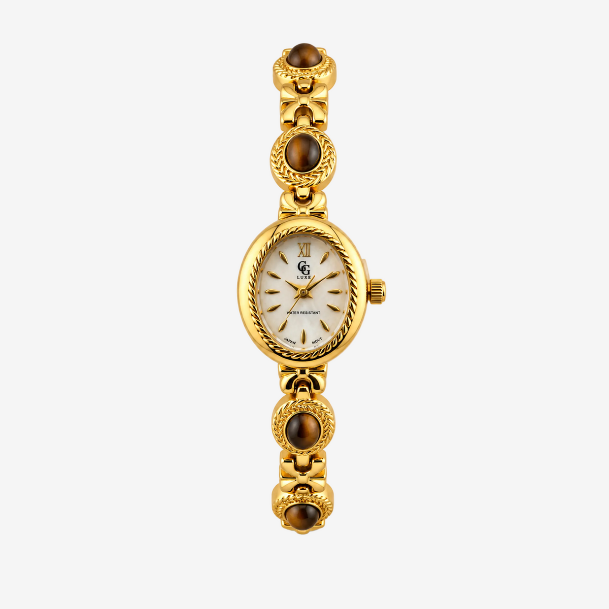 Montre Coral | Dorée - Oeil du Tigre