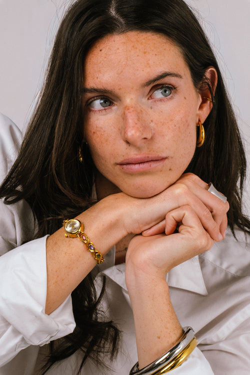 Montre Isaline | Dorée - Blanc