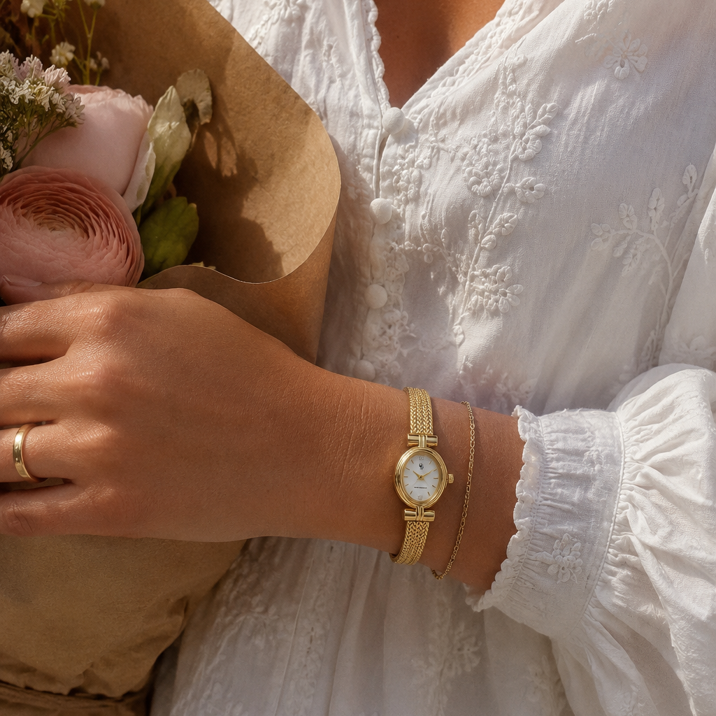 Montre Bérénice | Dorée-Blanc