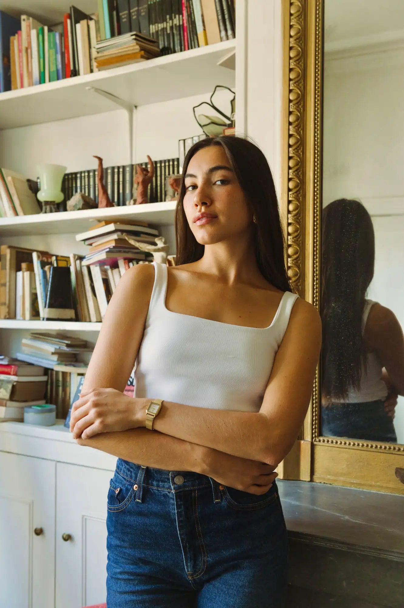 Débardeur à encolure carrée blanche