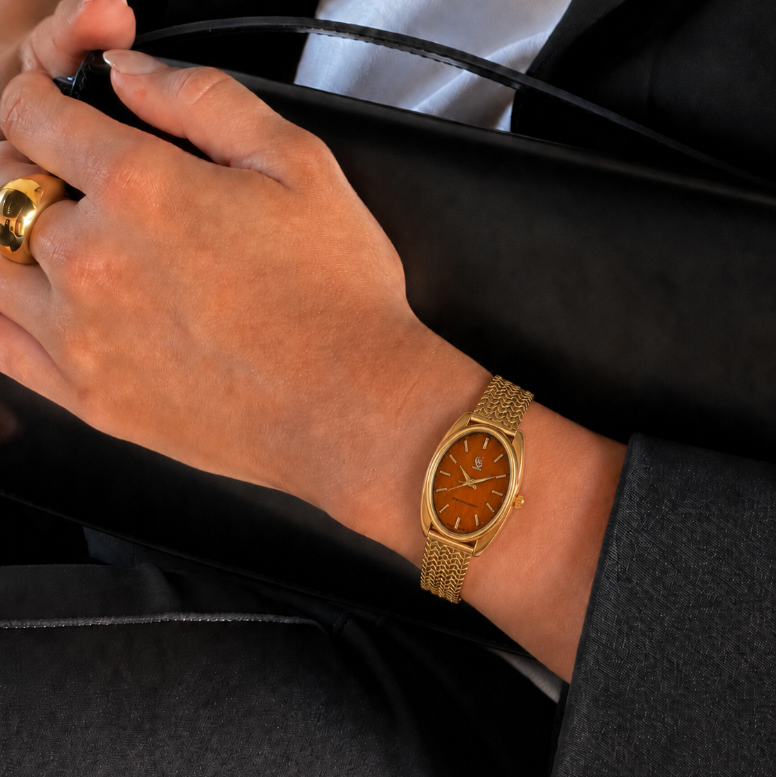 Montre Léontine | Dorée - Orange
