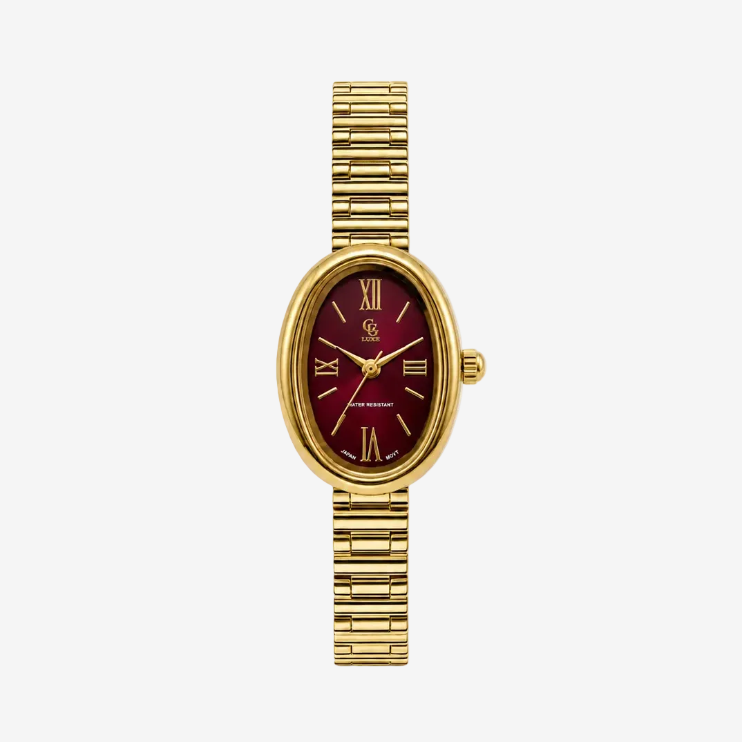Montre Lolie  | Dorée - Bordeaux