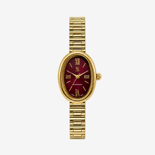Montre Lolie  | Dorée - Bordeaux