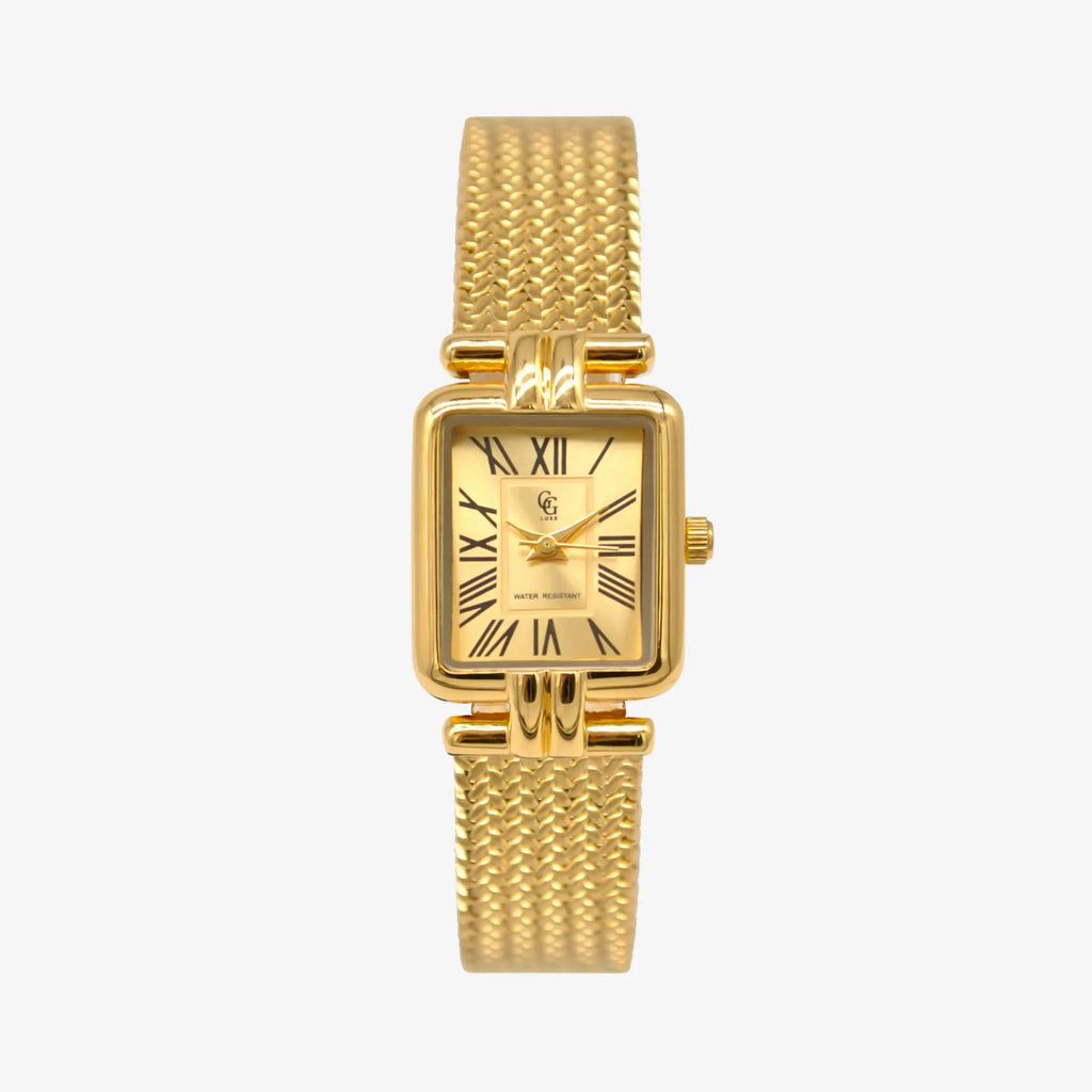 GG Luxe Watch Charly montre rectangulaire Dorée • Boutique Officielle GG Luxe