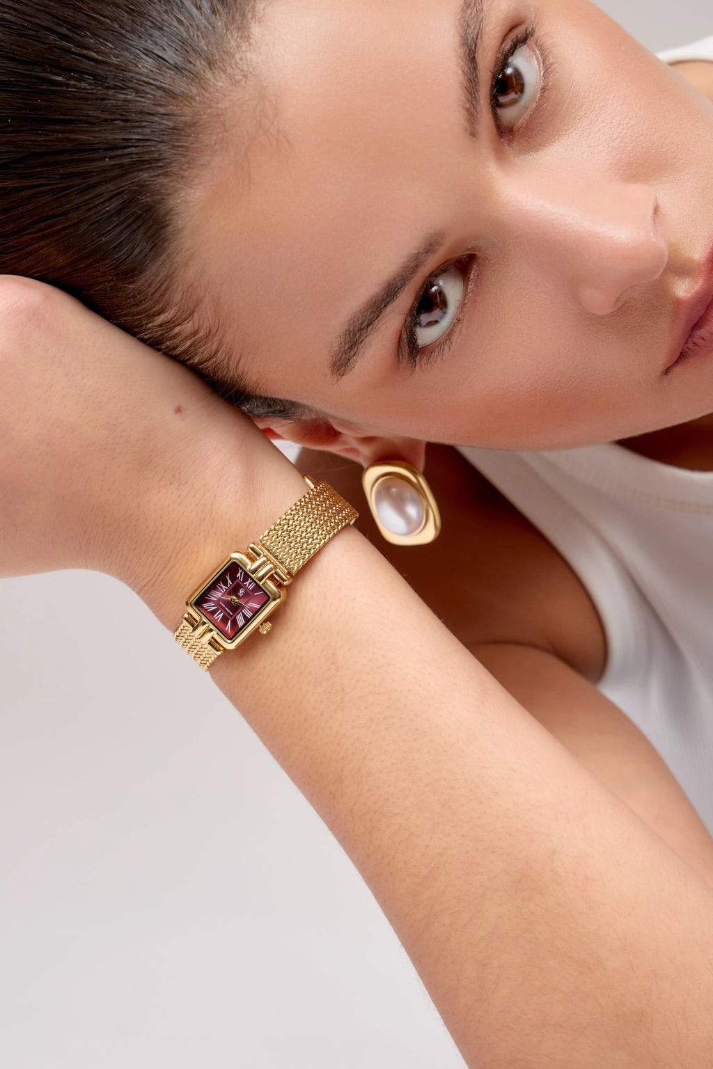 Montre Charly | Dorée - Bordeaux - GG Luxe Watch