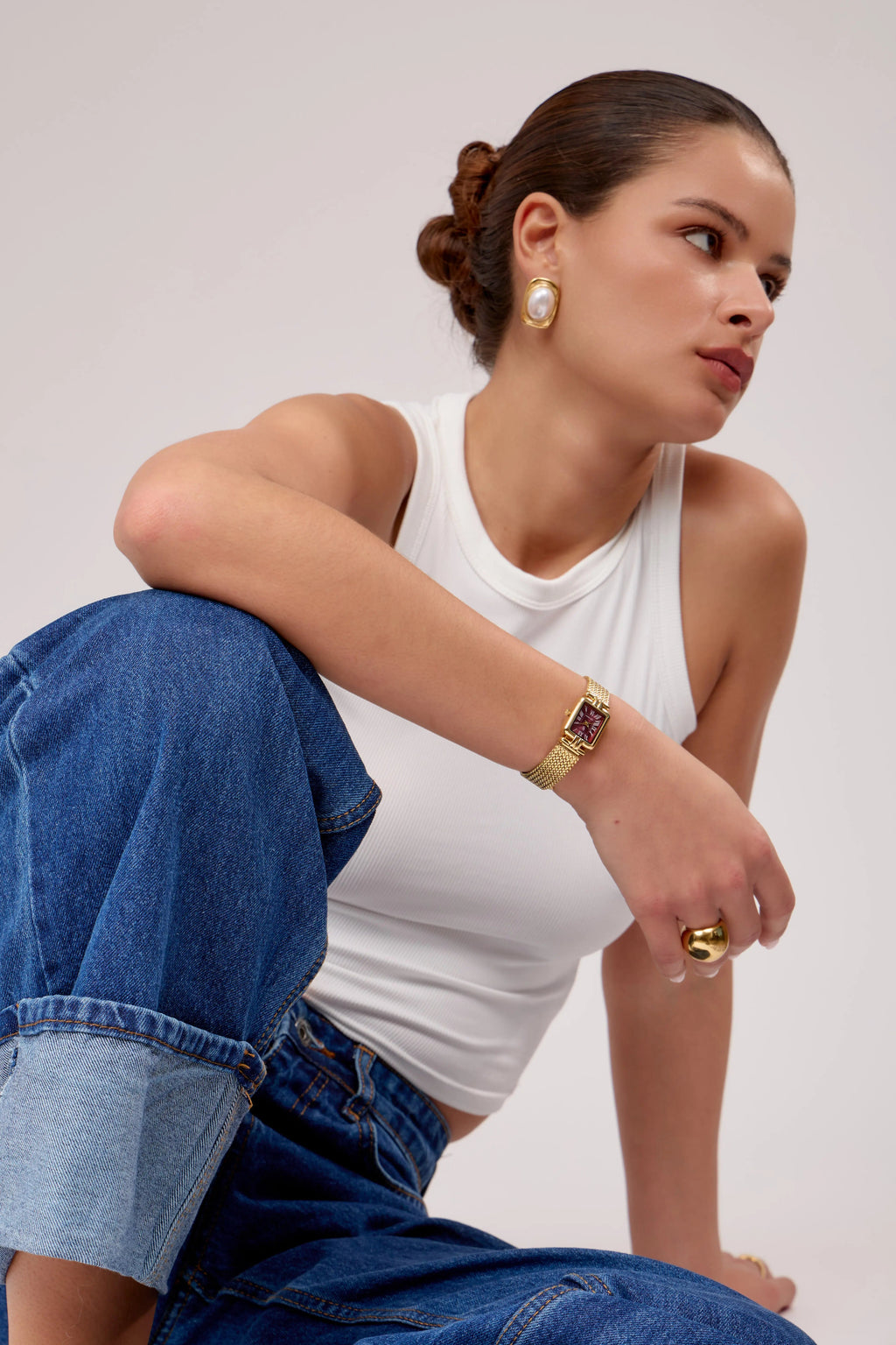 Montre Charly | Dorée - Bordeaux - GG Luxe Watch