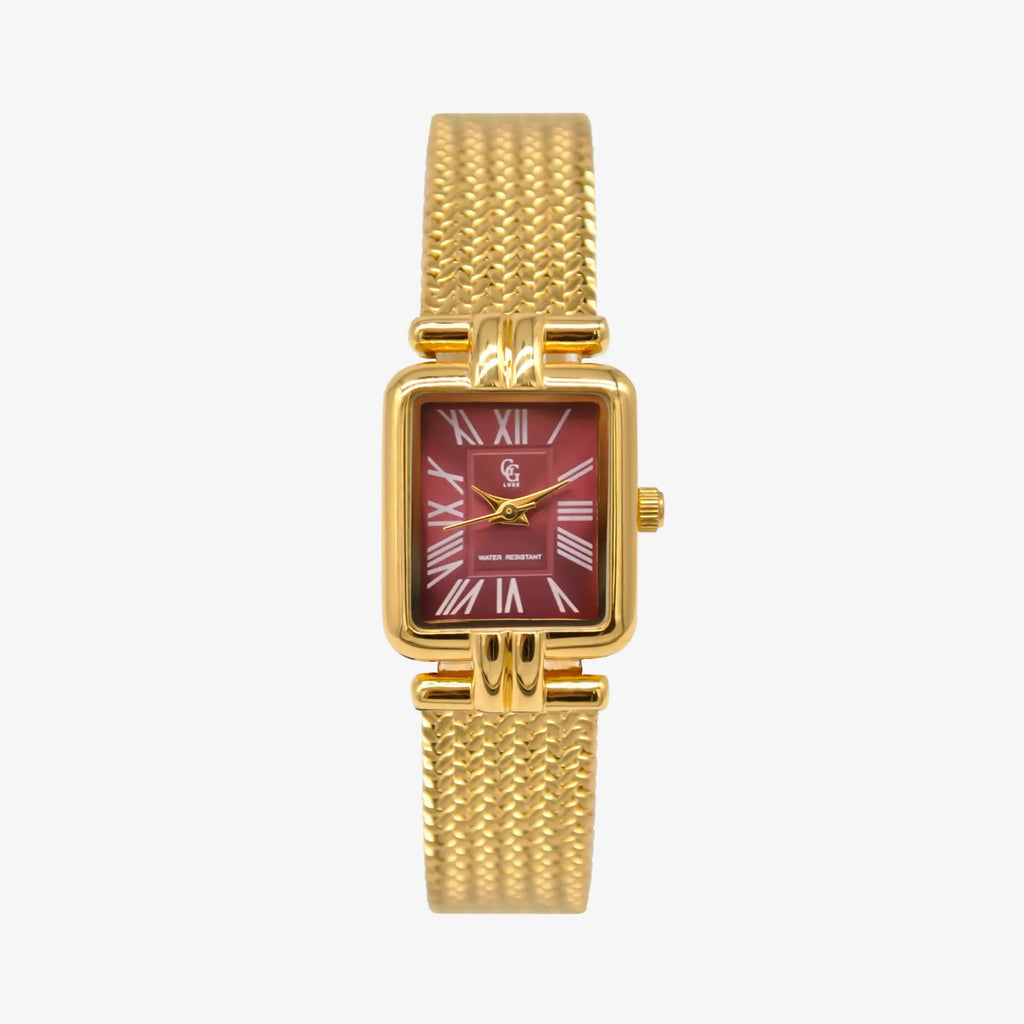 Montre Charly | Dorée - Bordeaux - GG Luxe Watch