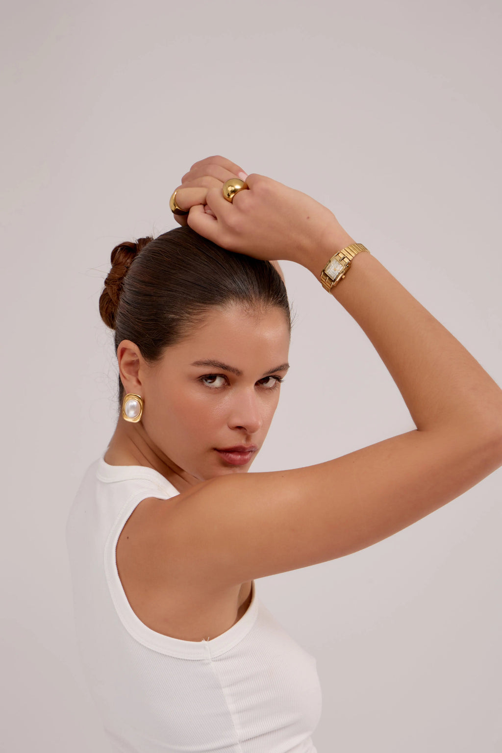 Montre Claudie | Doré - blanc - GG Luxe Watch