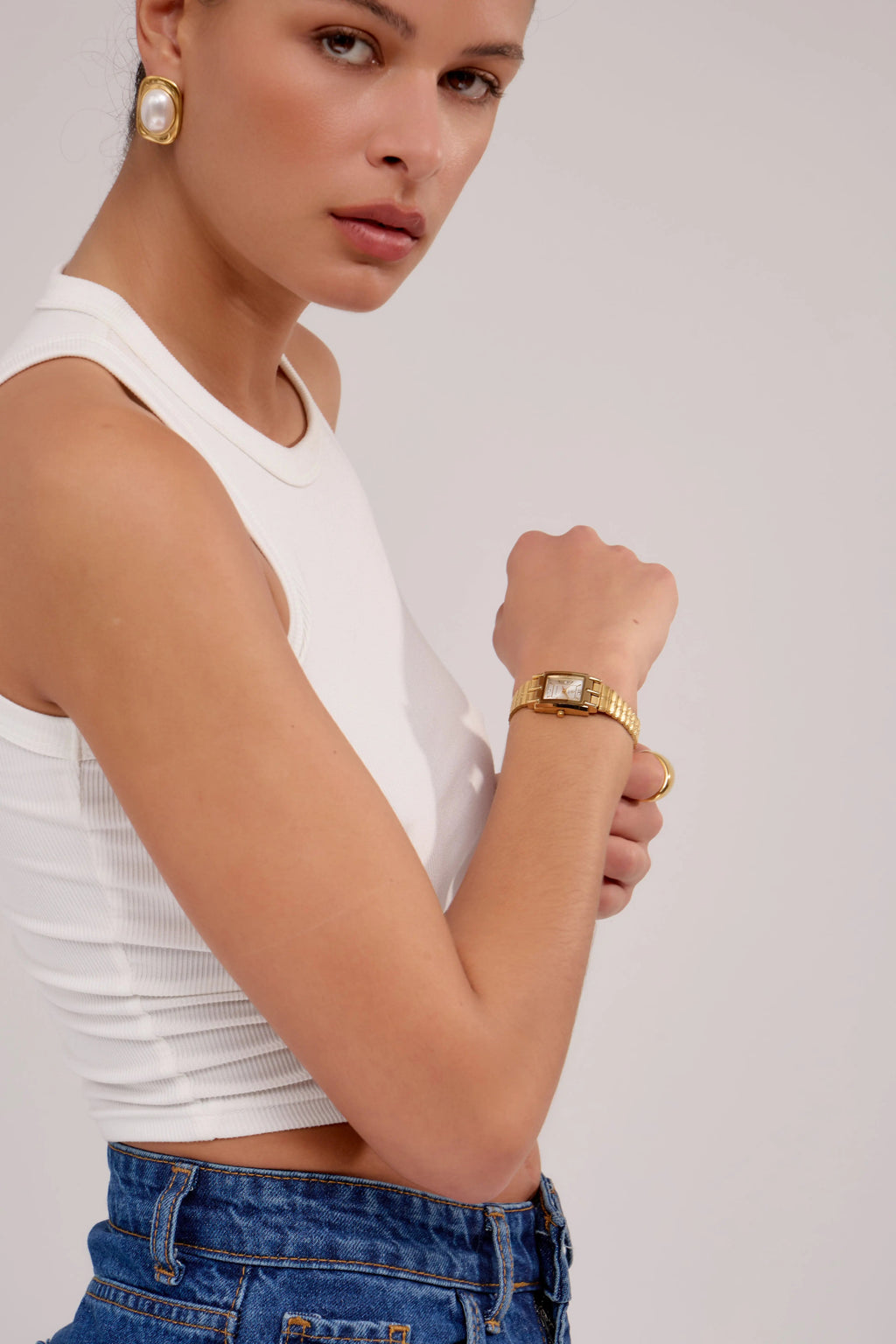 Montre Claudie | Doré - blanc - GG Luxe Watch