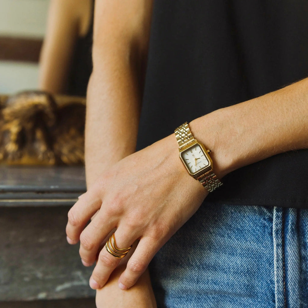 Montre Clémence | Dorée - Blanc - GG Luxe Watch