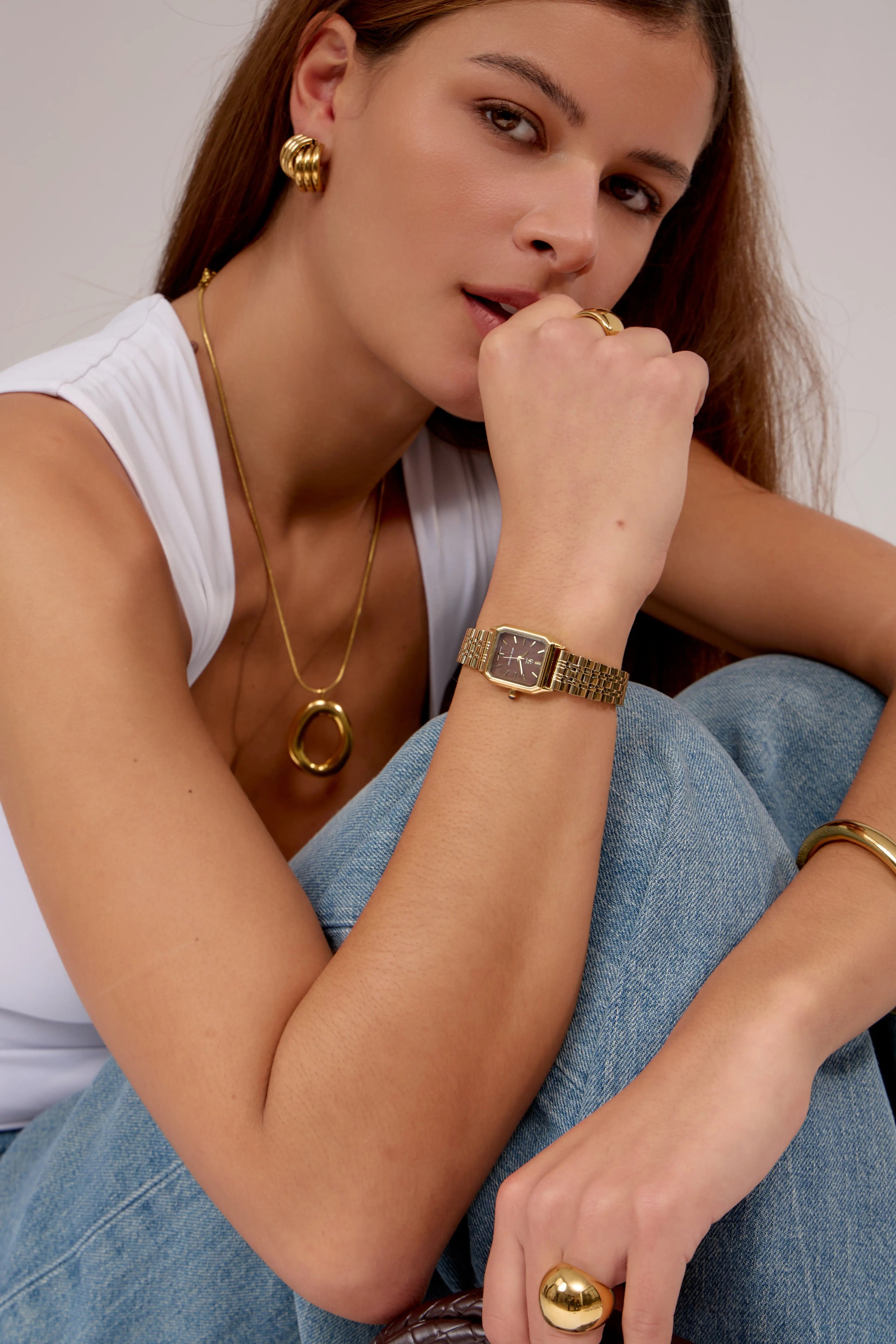 Montre Clémence | Dorée - Marron - GG Luxe Watch