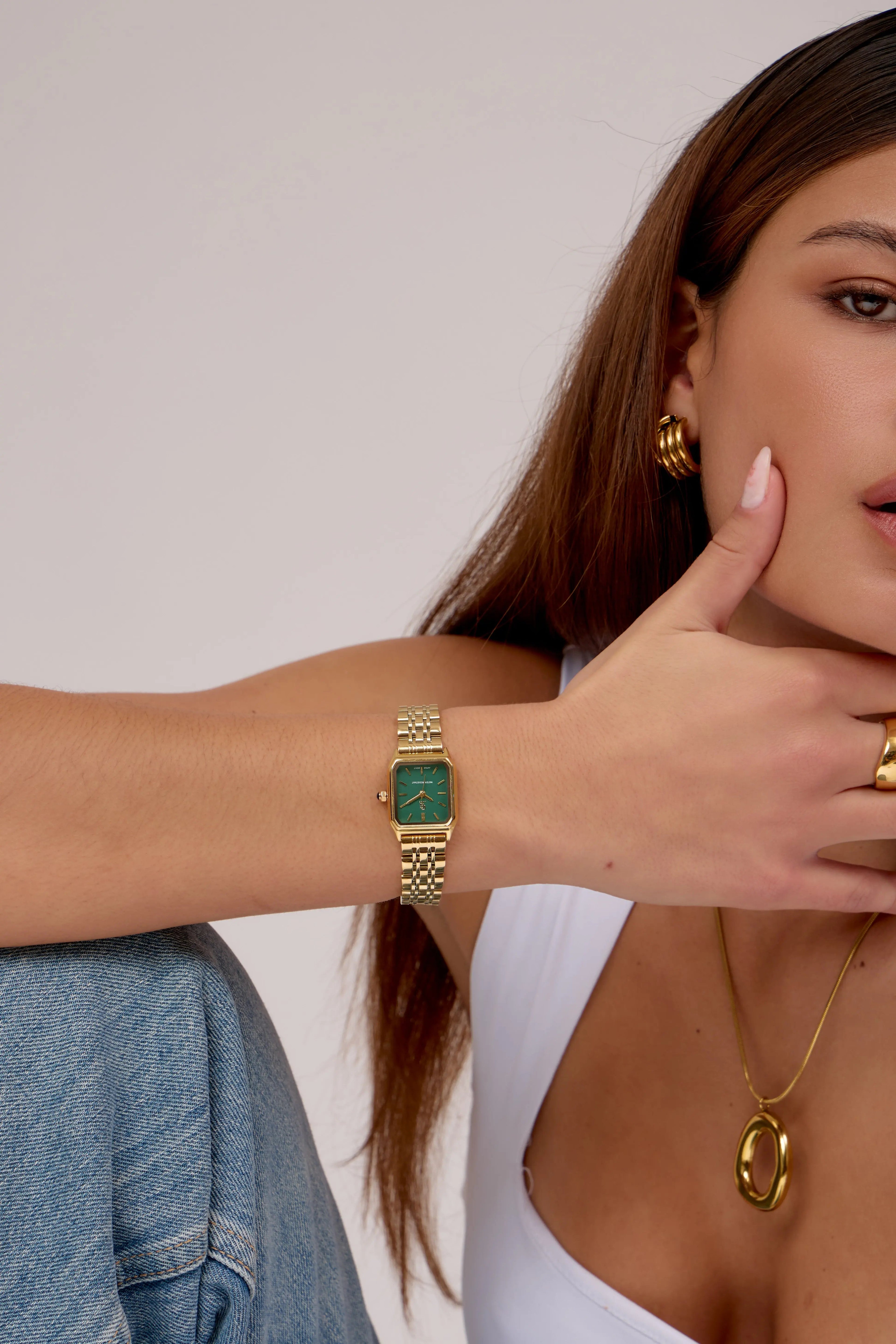 Montre Clémence | Dorée - Verte - GG Luxe Watch