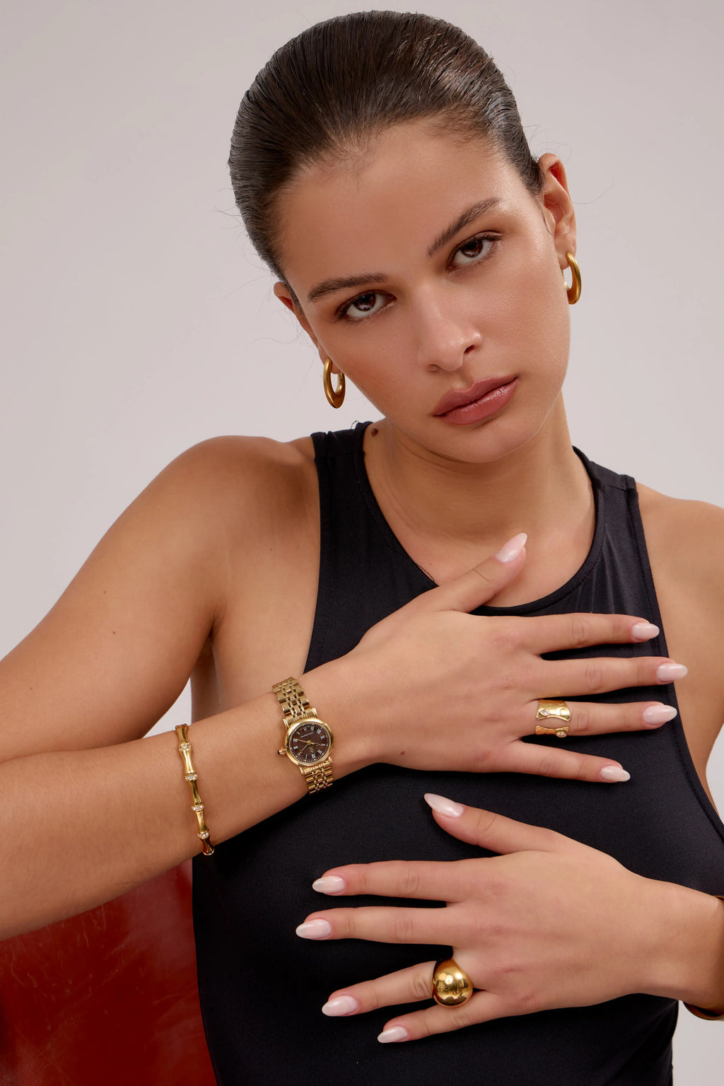 Montre Colette | Dorée-marron - GG Luxe Watch