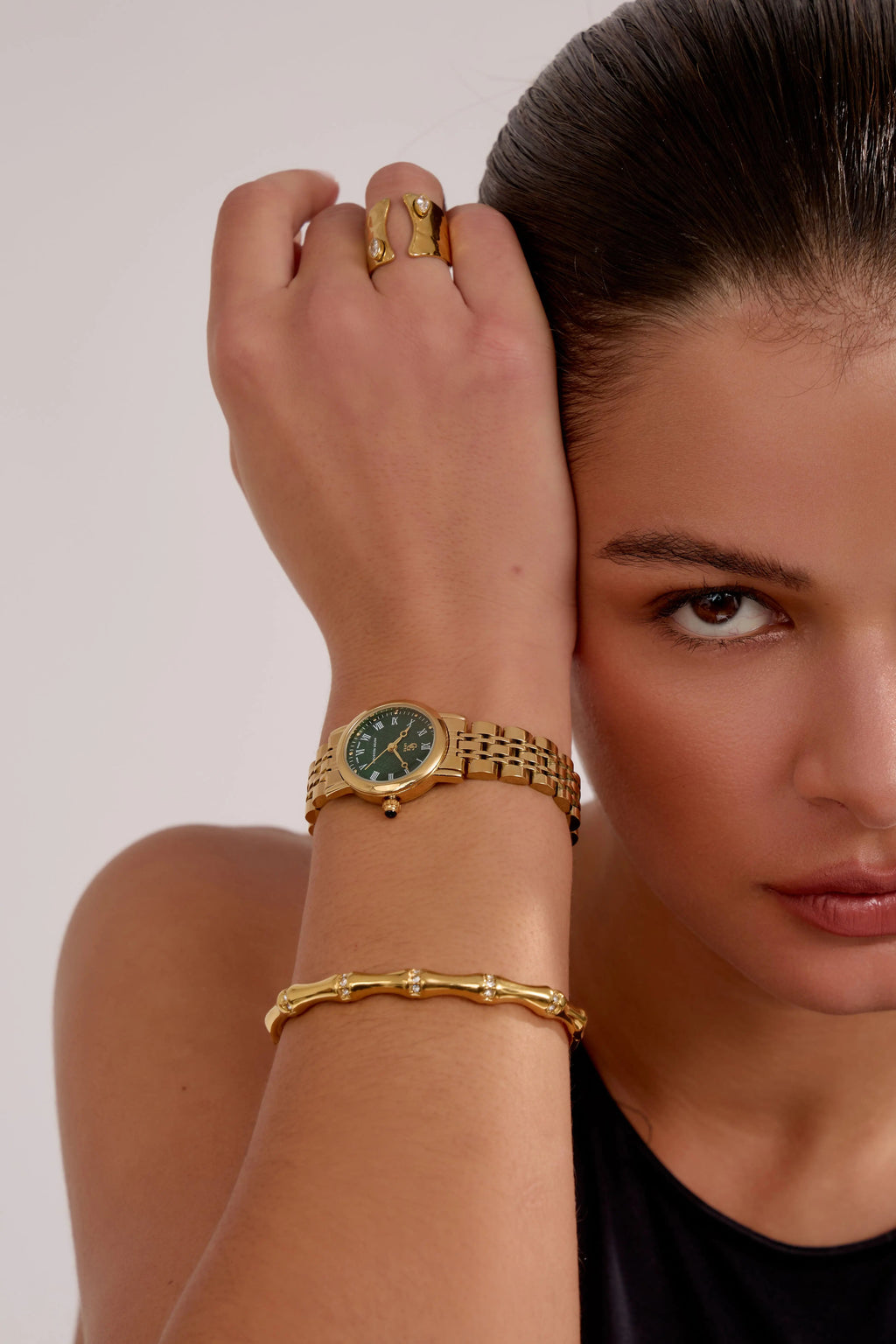 Montre Colette | Dorée-verte - GG Luxe Watch