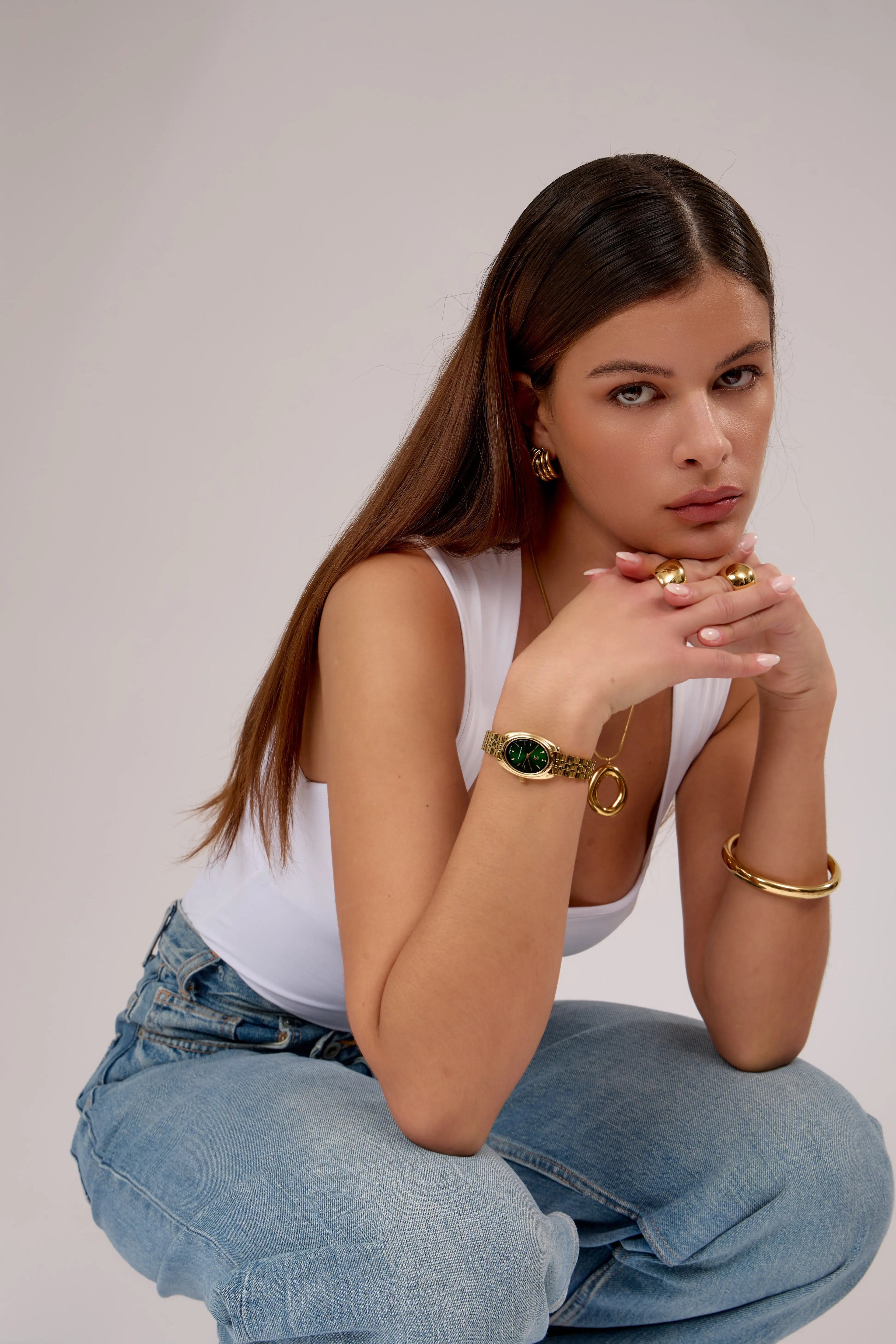 Montre Cory | Dorée-Verte - GG Luxe Watch