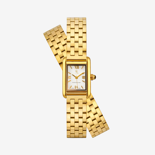 Montre double-tour Arielle | Dorée - Blanc