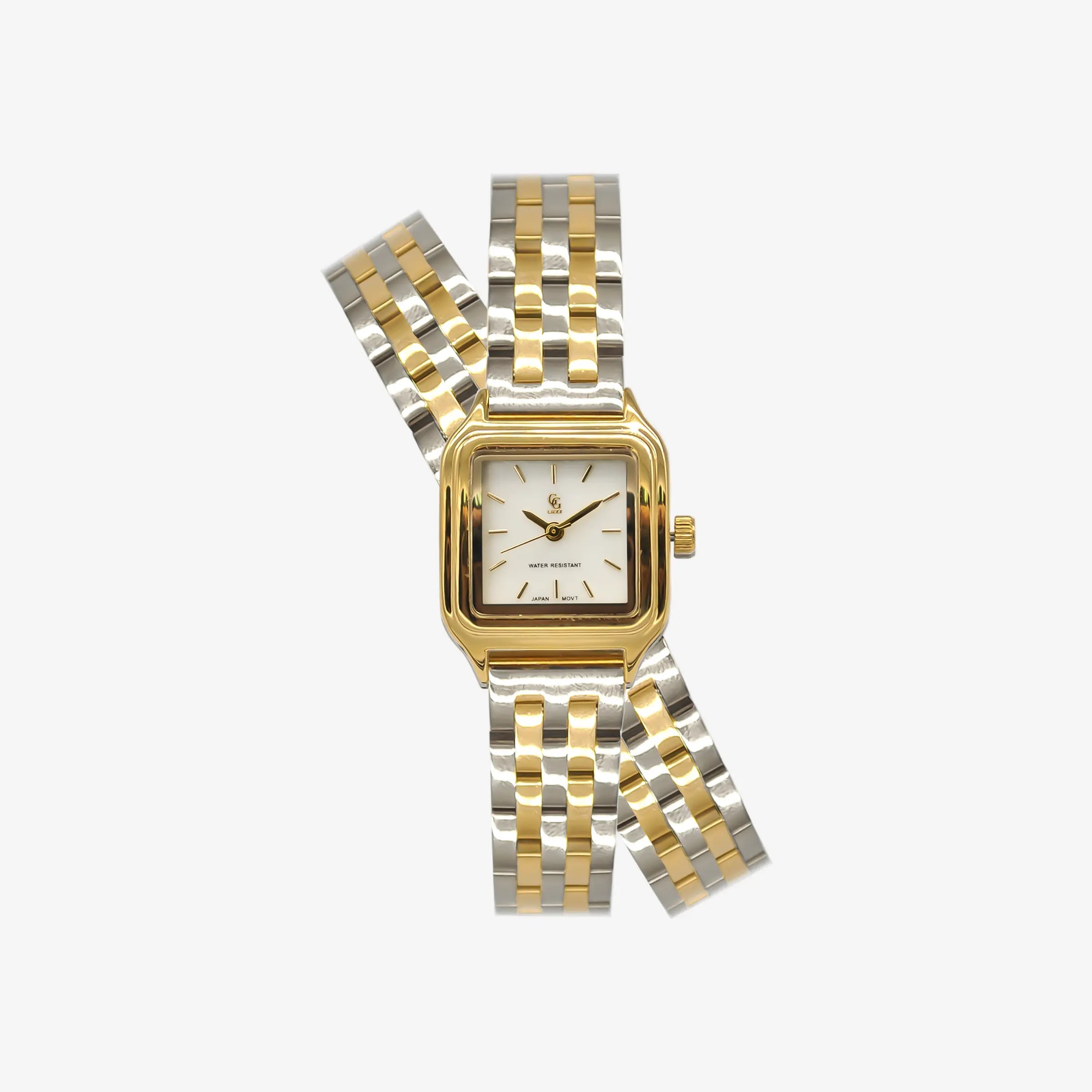 Montre double-tour Hélène | Bicolore - blanc - GG Luxe Watch