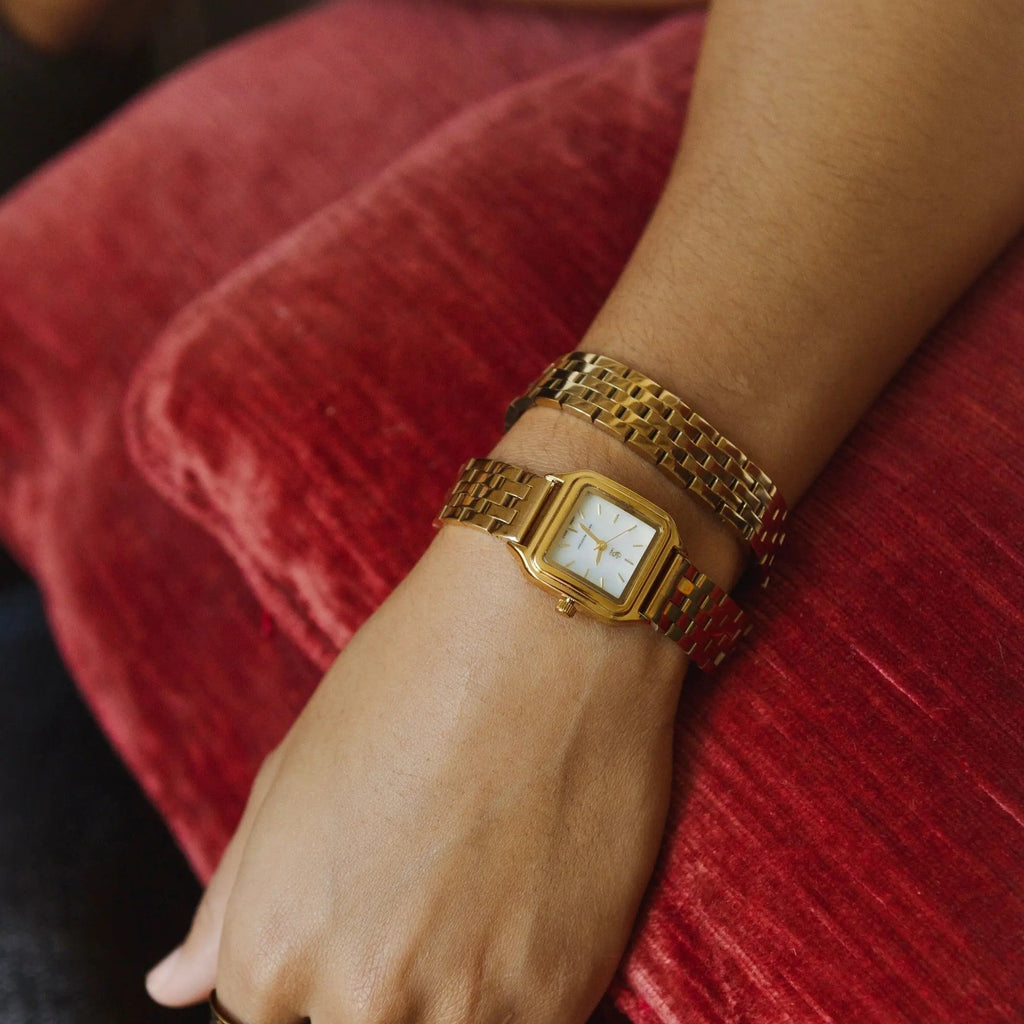 Montre double-tour Hélène | Dorée - Blanc - GG Luxe Watch