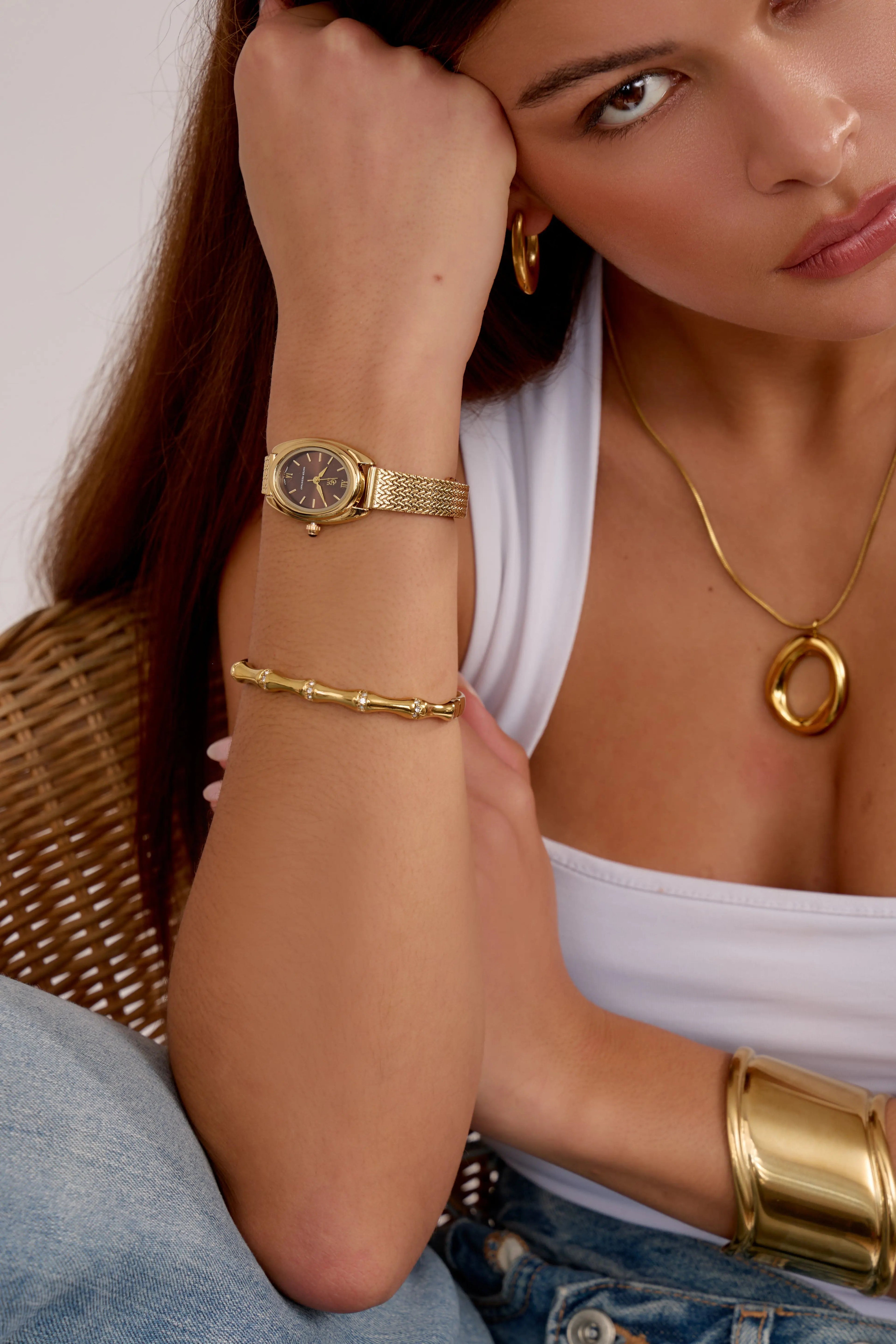 Montre Léontine | Dorée - Marron - GG Luxe Watch