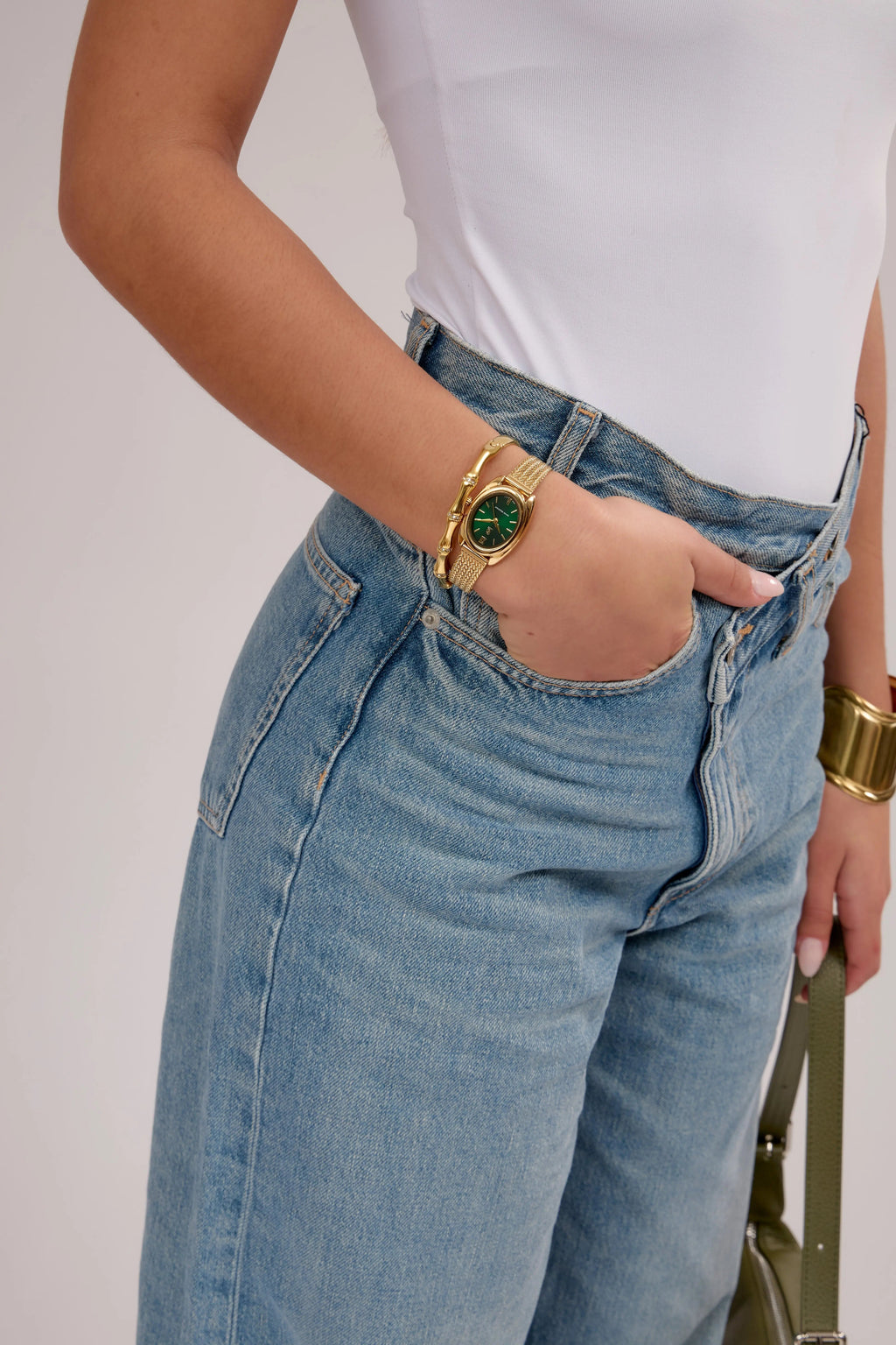 Montre Léontine | Dorée - Verte - GG Luxe Watch