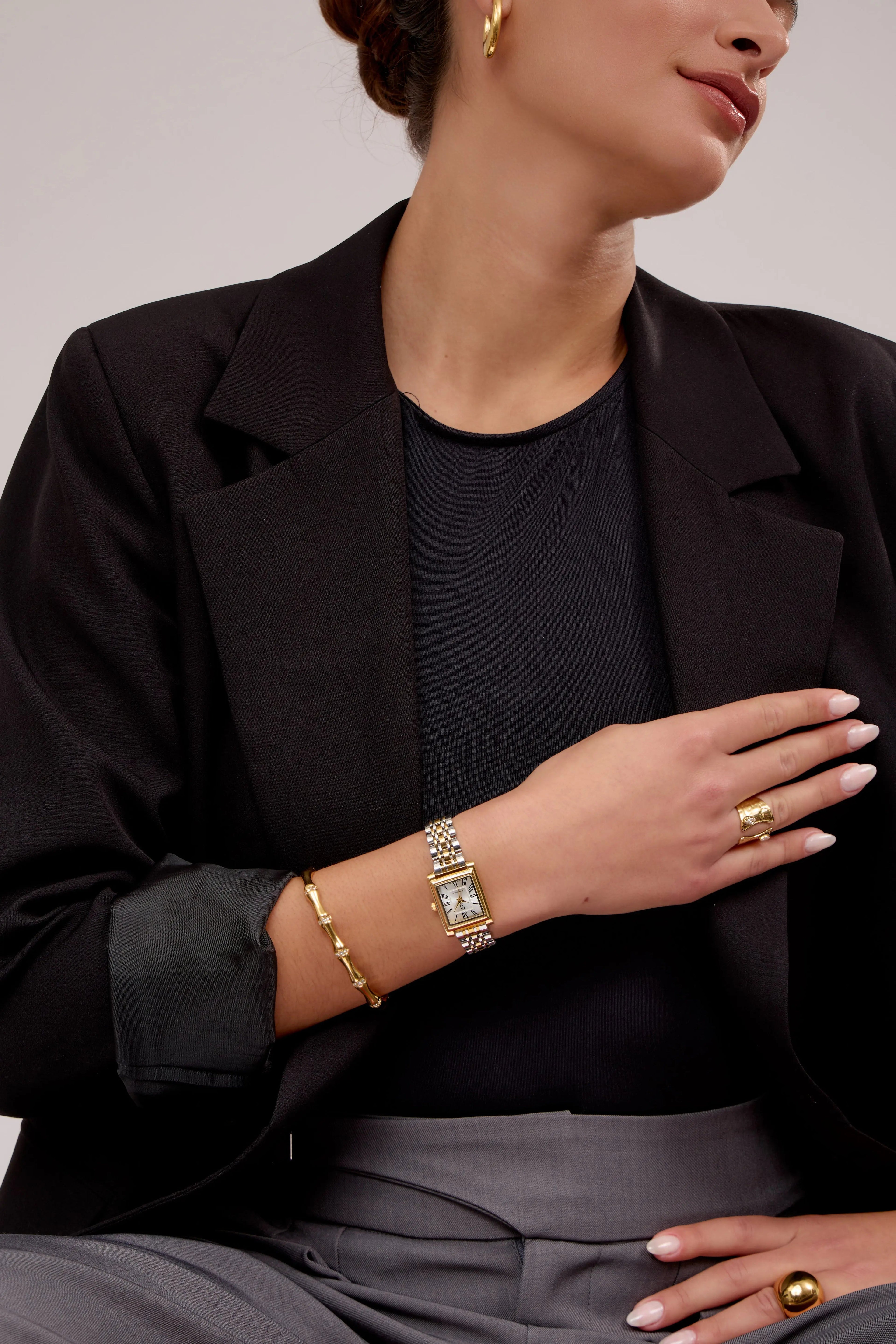 GG Luxe Watch Odette Montre Bicolore rectangulaire • Boutique Officielle GG Luxe