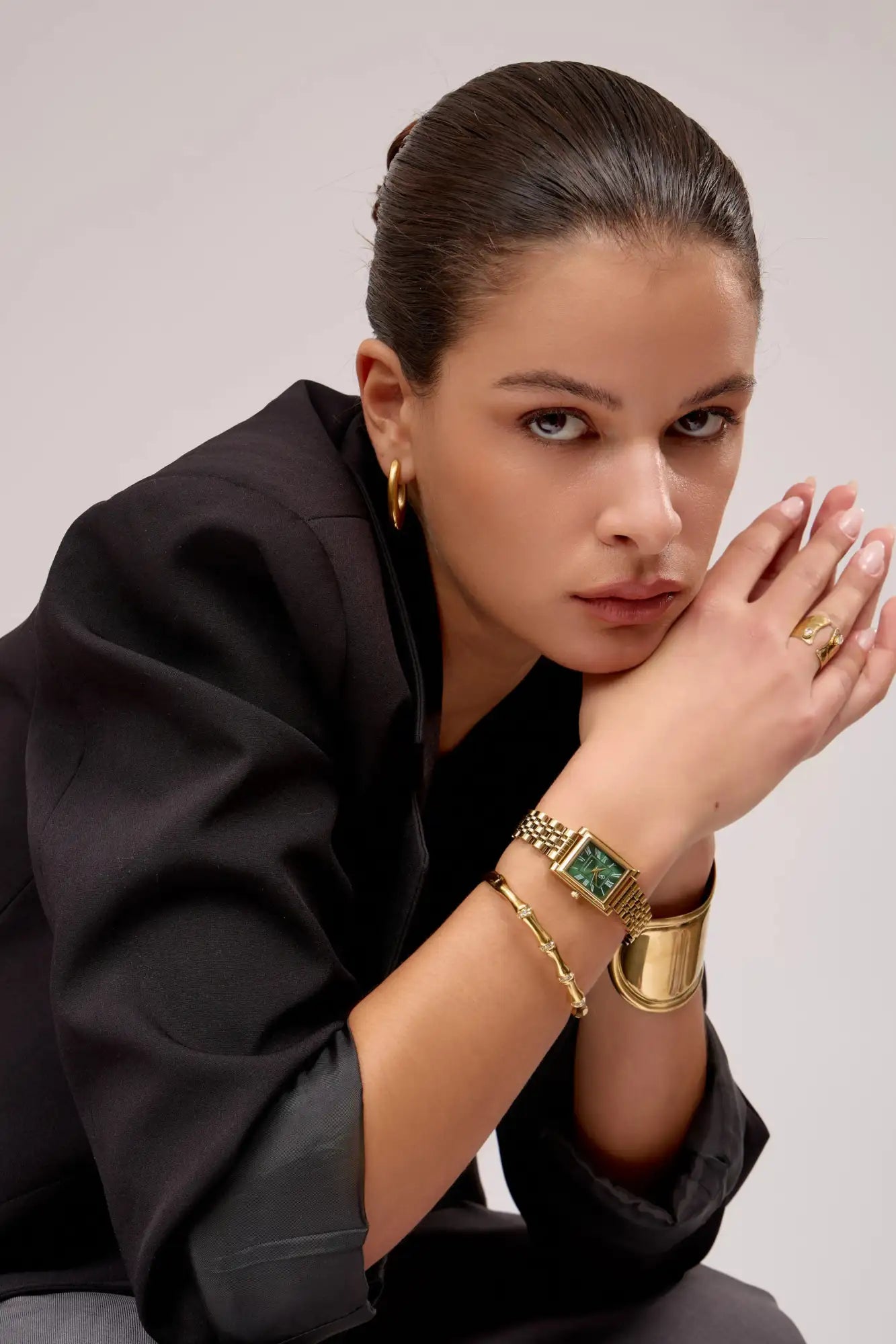 GG Luxe Watch Odette Montre Ovale Dorée Verte • Boutique Officielle GG Luxe