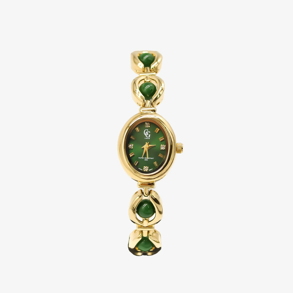 Montre Solange | Dorée - Emeraude - GG Luxe Watch