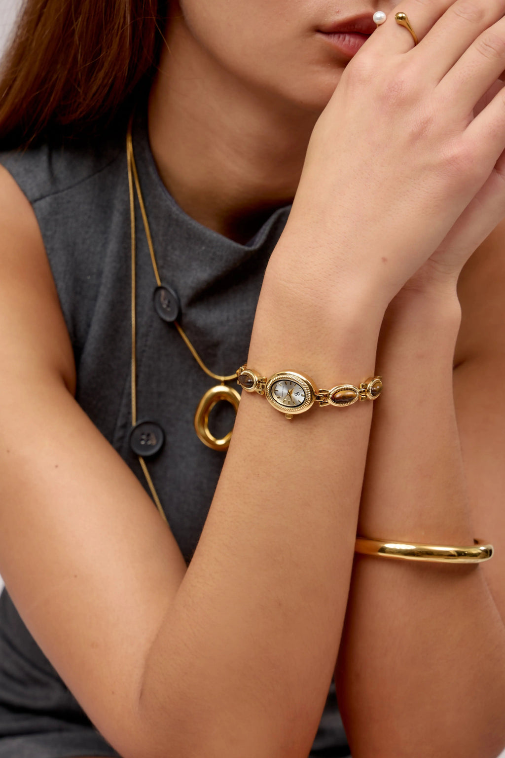 Montre Solange | Dorée - Oeil du tigre - GG Luxe Watch