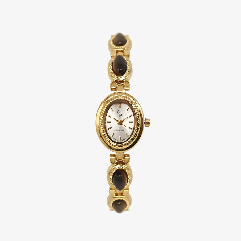 Montre Solange | Dorée - Oeil du tigre - GG Luxe Watch