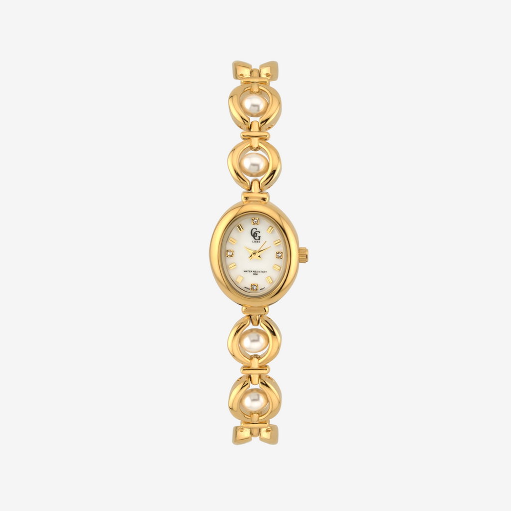 Montre Solange | Dorée - Blanc - GG Luxe Watch