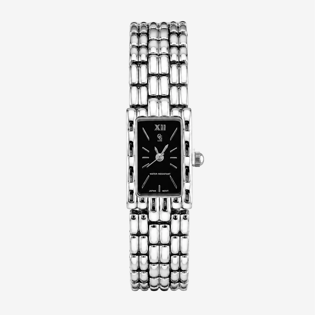 Montre Stockholm | Argent-Noir - GG Luxe Watch